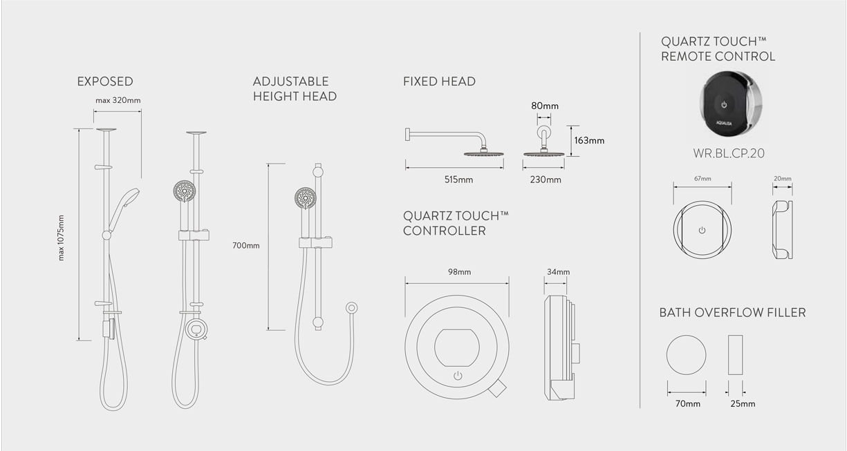 Aqualisa Quartz Touch Technical Information